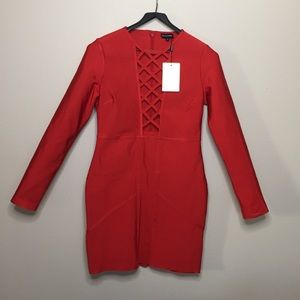 PrettyLittleThing Lattice Bodycon Dress NWT